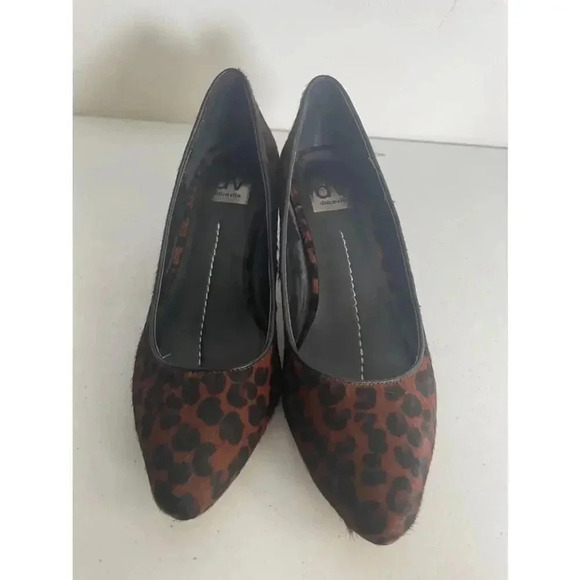 Women's DV Dolce Vita Brown Leopard Print Heels Size Calf Fur 8.5‎ M GUC! - Picture 2 of 12